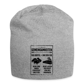 Büffel und Zug - Jersey-Beanie - Grau meliert - Vorne