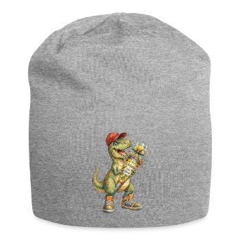 Un T-Rex aquarelle sympa pour la rentrée scolaire - Bonnet en jersey - gris chiné - Devant