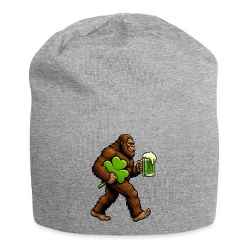 Bigfoot-Kleeblatt-Lustiger St. Patrick's Day Bigfo - Jersey-Beanie - Grau meliert - Vorne