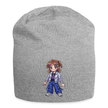 Star girl in a shiny bomber jacket - Jersey Beanie - heather grey - Front