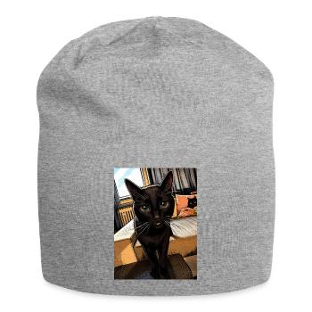 Cat - Jersey Beanie - heather grey - Front