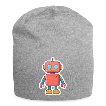 Cuddly Neon Robot - Jersey Beanie - heather grey - Front