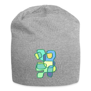Patchwork Colour Play Contour Art - Jersey Beanie - heather grey - Front