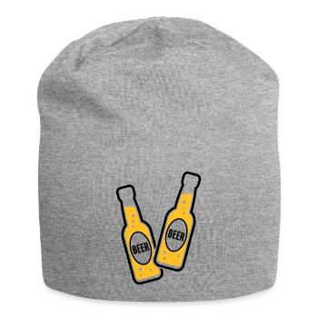 2 Toasting Beer Bottles (Beery / POS 2C) - Jersey Beanie - heather grey - Front