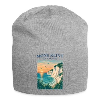 Møns Klint Dänemark Kreidefelsen Ostsee Retro - Jersey-Beanie - Grau meliert - Vorne