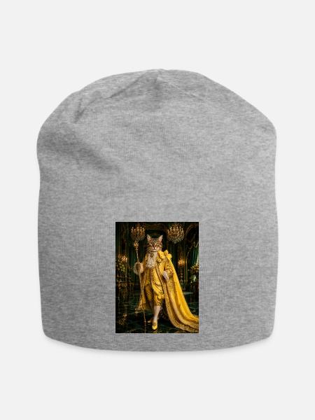 Barocke Goldene Königskatze - Jersey-Beanie - Grau meliert
