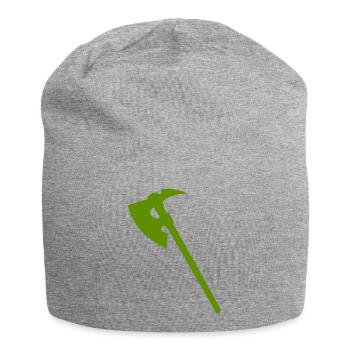 Grüne Axt Silhouette - Jersey-Beanie - Grau meliert - Vorne