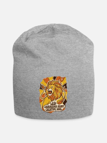 Sternzeichen Löwe Inschrift retro l70 Astrologie - Jersey-Beanie - Grau meliert