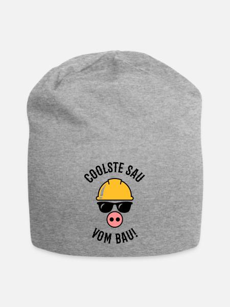 Coolste Sau Vom Bau! (Bauarbeiter / Handwerker) - Jersey-Beanie - Grau meliert