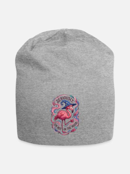 Böser Flamingo-Zauberer Retro-Magier - Jersey-Beanie - Grau meliert