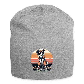 Design de golf Funny Border Collie pour les golfeurs - Bonnet en jersey - gris chiné - Devant