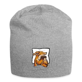 Schlafender Fuchs im Bett - Jersey-Beanie - Grau meliert - Vorne