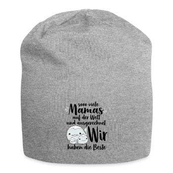 So viele Mamas auf der Welt Muttertag Geschenk - Jersey-Beanie - Grau meliert - Vorne