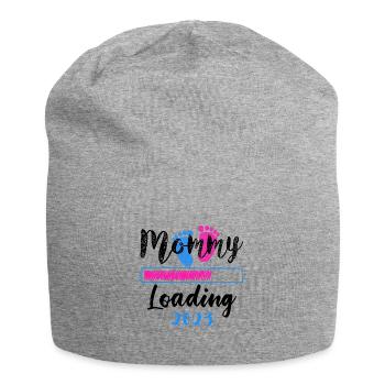 Mama loading 2023, werdende Mutter 2023 - Jersey-Beanie - Grau meliert - Vorne