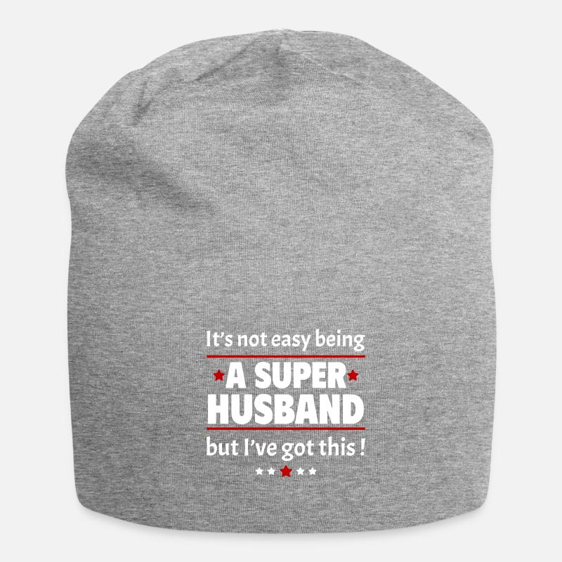Nicht leicht, ein Super-Ehemann zu sein! - Jersey-Beanie - Grau meliert