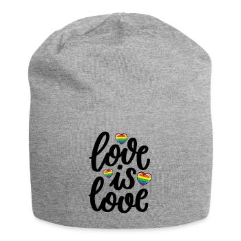L’amour est l’amour Mignon Rainbow Hearts - Bonnet en jersey - gris chiné - Devant