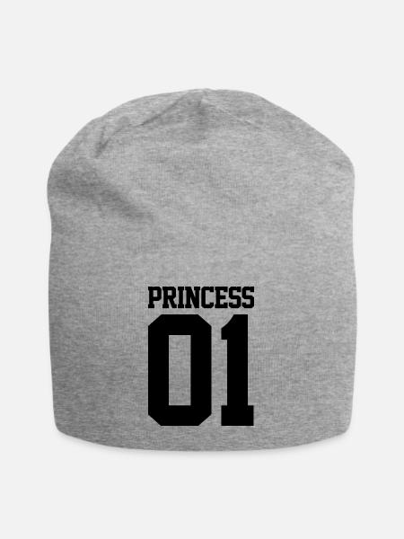 Prinzessin 01 - Jersey-Beanie - Grau meliert
