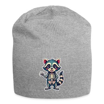 Skeleton Raccoon – Cute, Cheeky & a Little Bit - Jersey Beanie - heather grey - Front