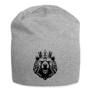 Ours Grizzly Roi de la Couronne - Bonnet en jersey - gris chiné - Devant
