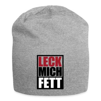 Leck Mich Fett | Farben änderbar - Jersey-Beanie - Grau meliert - Vorne