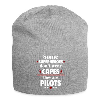 Some heroes don't wear capes, pilots - Jersey Beanie - heather grey - Front