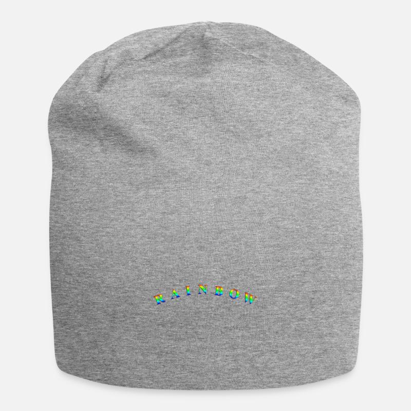 Rainbow-Text-Gebogen - Jersey-Beanie - Grau meliert