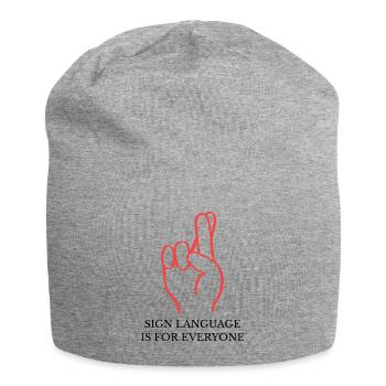 La langue des signes est pour tout le monde - Langue des signes - Bonnet en jersey - gris chiné - Devant