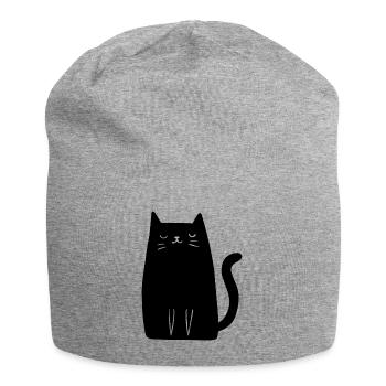 Chat Chats Chat Dame Chat Amoureux Visage de Chat - Bonnet en jersey - gris chiné - Devant