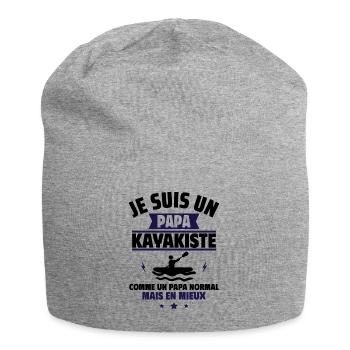 papa kayakiste : cadeau fête des pères - Bonnet en jersey - gris chiné - Devant