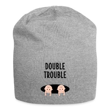 Jumeaux Grossesse maman bébé cadeau - Bonnet en jersey - gris chiné - Devant