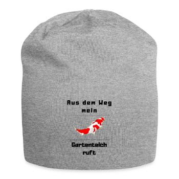 Aus den Weg mein Gartenteich ruft .Tolles T-Shirt - Jersey-Beanie - Grau meliert - Vorne