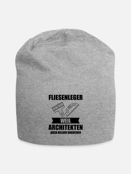 Fliesenleger Plattenleger Fliesen Leger Geschenk - Jersey-Beanie - Grau meliert