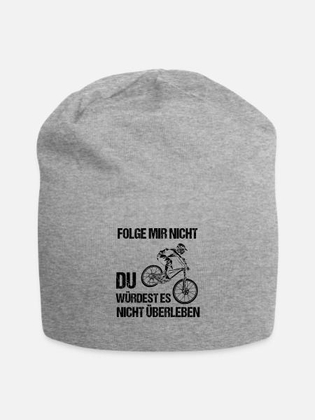 Downhill Mountainbike Biker Fahrrad Geschenk - Jersey-Beanie - Grau meliert