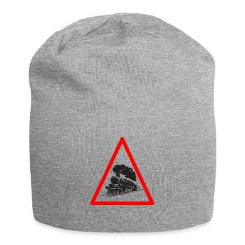 Attention Locomotive Driver Locomotive Sign Gift - Jersey Beanie - heather grey - Front