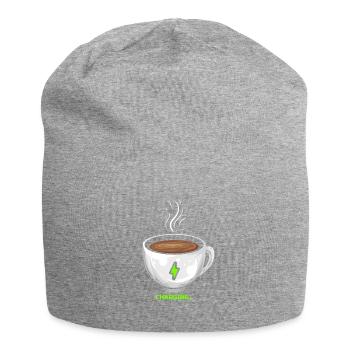 Le café recharge les batteries - Bonnet en jersey - gris chiné - Devant