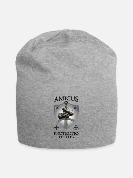 Kreuzfahrer + Amicus Protectio Fortis - Jersey-Beanie - Grau meliert