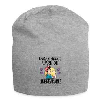 Morbus Crohn Kämpferin Crohn-Krankheit Bewusstsein - Jersey-Beanie - Grau meliert - Vorne