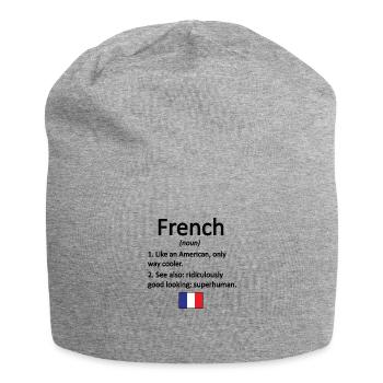 French France Flag French roots - Jersey Beanie - heather grey - Front