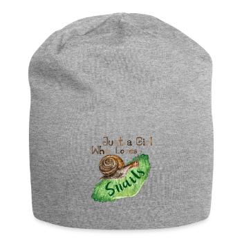Juste une fille qui aime les escargots une citation pour les filles - Bonnet en jersey - gris chiné - Devant
