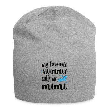 Stolze Schwimm-Mimi Schwimmer Mimi Oma Geschenk - Jersey-Beanie - Grau meliert - Vorne