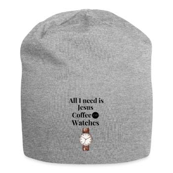 Ich brauche nur Jesus, Trainer und Armbanduhren - Jersey-Beanie - Grau meliert - Vorne