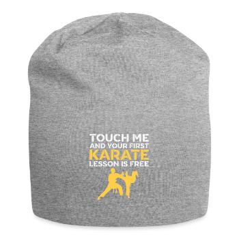 Karate Spruch für Karateka & Kampfsportler Kick - Jersey-Beanie - Grau meliert - Vorne