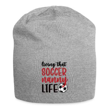 Proud Soccer Nanny Grandma Of Soccer Player Nanny - Jersey-Beanie - Grau meliert - Vorne