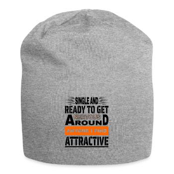 Single And Ready to Get Nervous Humor Men - Jersey Beanie - heather grey - Front