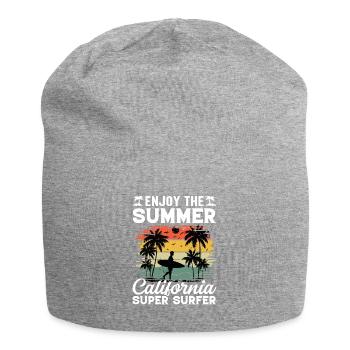 Malibu Surfing California Surfer Beach - Jersey Beanie - heather grey - Front