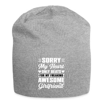 Girlfriend Boyfriend Partner Forgive Couples Couples - Jersey Beanie - heather grey - Front