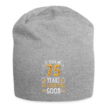 Geburtstag 75 Jahre Geburtstagsfeier Alter Datum - Jersey-Beanie - Grau meliert - Vorne