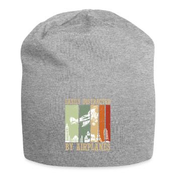 Pilot Flugzeug fliegen Flugsport Geschenkidee - Jersey-Beanie - Grau meliert - Vorne