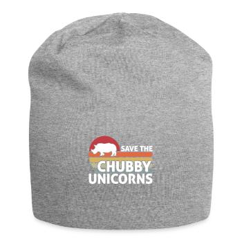 Rhino Nashorn Dickhäuter Afrika Geschenk Zoo - Jersey-Beanie - Grau meliert - Vorne