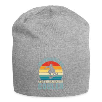 Snowboard Winter Ski Hut Child Snow Snowboarder - Jersey Beanie - heather grey - Front